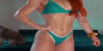 Stunning Redhead FBB Huge Muscular Legs