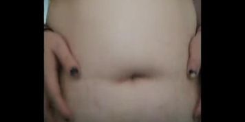 Bbw playing with huge belly