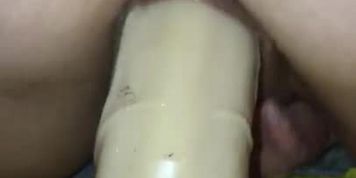 BBWW wife riding thick 8&rdquo; Dildo and masturbating with bullet big cum deep penetration dirty talk  (BritishAmateur)