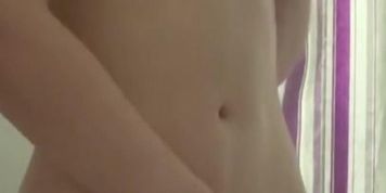 Skinny Teenager Plays With Small Tits In Shower 