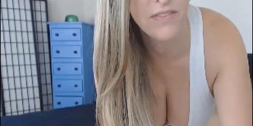 Huge Boobs Blonde Rides Her Big Dildo