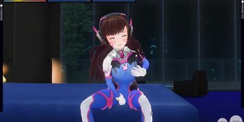 3D HENTAI OVERWATCH DVA masturbation orgasm