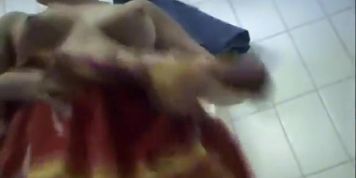 Naked woman peeped on as she wipes off