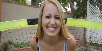 Tiny4K - Go for Gold with skinny blonde Scarlett Sage