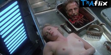 Barbara Crampton Breasts,  Bush Scene  in Re-Animator