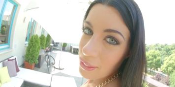 April Blue gets herself off by masturbating with fingers and dildo at Give Me Pink