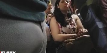 Bulge Flash Girl on Bus
