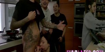 Small titted Daisy gets nailed by Rul's big cock