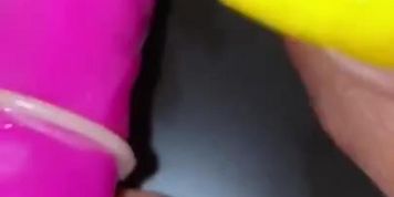He caught her masturbation after work 
