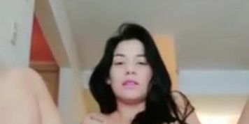 Latina is fingering her pussy in home