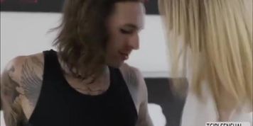 Shemale chick Casey Kisses gets asshole pounded rough