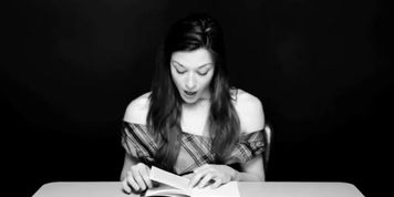 stoya reads a book