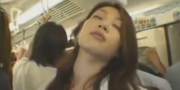 mosaic; busty in train gives geek handjob 01