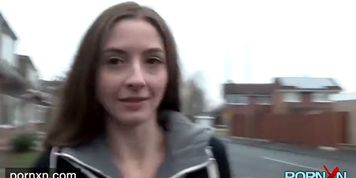 British skinny Leyla flashing in London