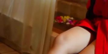 Newly married indian hot wife kissing her husband