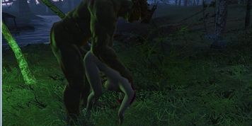 Green giant bent over girl for anal sex  3d monster porno, ADULT mods