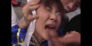 JAPANESEBUKKAKEORGY - Chun-Li Cosplay Japanese Babe groped in huge bukkake gangbang (Chun Li)