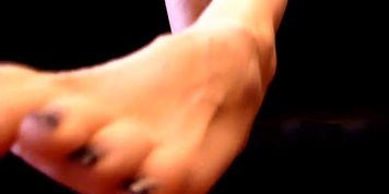 Beautiful feet with long toes and black nails - foot fetish from Lady_F