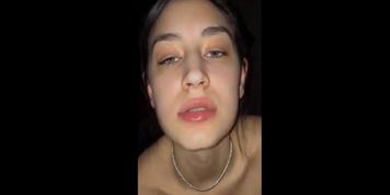 Homemade teen blowing while chilling on netflix