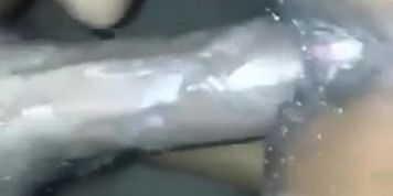 Thick ebony squirt on my cock