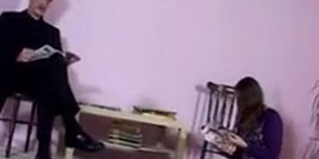 Gorgeous brunette teen seduces older guy