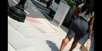 Big Booty walking on the streets