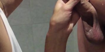 Amateur CFNM. Busty MILF suck my dick in shower