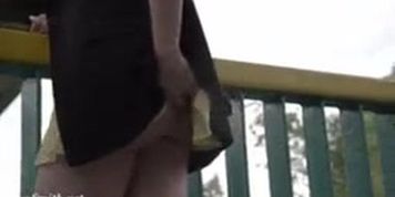 Erotic, Blinking skirt, No panties, High blonde, Long legs, Puplic