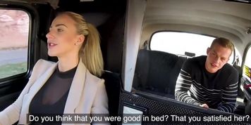Bosomy cab driver MILF fucked in car by cocksucked customer
