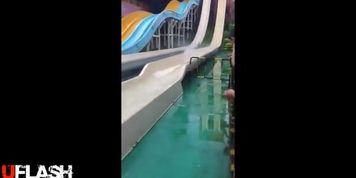 Chinese Girl Waterslide Oops
