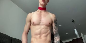 Muscle Hunk Submissive Slave Pleases Daddy Big Cock Jerking Big Ass Dildo Anal Fucking Self-Breeding