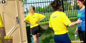 Hot sports chicks on a street candid vid