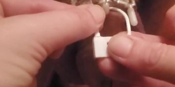 Wife locking subs dick in chastity cage (Alison Webb)