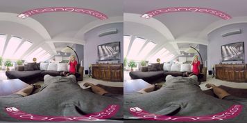 VR PORN- KATY ROSE LADY IN RED &ndash; BLONDE GIRL IN STOCKINGS VR HD