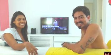 Morena rabuda  gostosa gemendo e gozando