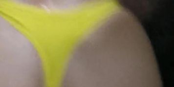 The babysitter gives me a very nice blowjob, she says that yellow is lucky!
