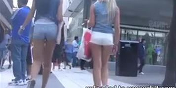 Candid Legal Age Teenager Booties in Short Shorts