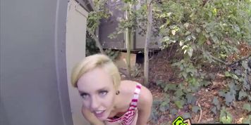 Attractive blonde Miley May tight shaved pierced pussy gets fucked hard (Caroline Cross)