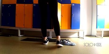 Hidden cam in school locker room, innocent teen public masturbation