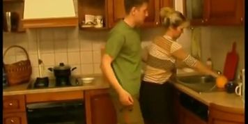 Blonde Milf Stepmother Gets Swooped And Fucked In Kitchen