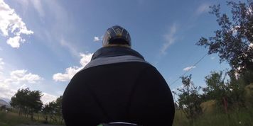 Blonde Rides Dildo in Public on Bike!