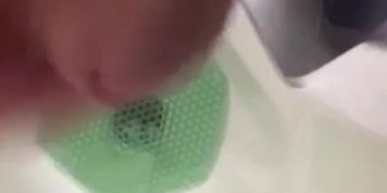 Come Cum with me at the urinal at work, than take a leak to finish off.