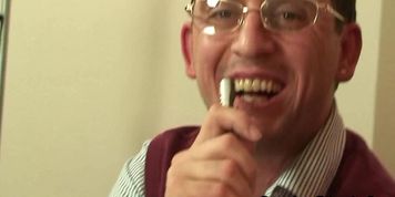 GRANDMA FRIENDS - POV old fat granny swallows two cocks