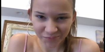 Cute Skinny Babe Stroking Big Dick