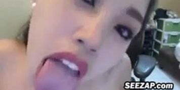 Asian Slut With Large Breasts Masturbating