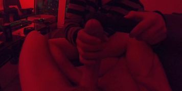 Wife edging my big dick with new PALOQUETH wand : intense moaning and accidental self facial finish