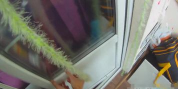 Fucking Glasses - Teeny fucked on a balcony
