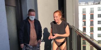 Smoking Fuck on Balcony