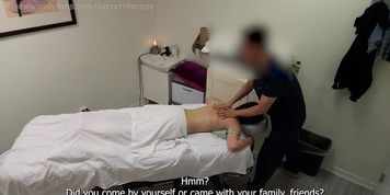 Shy Japanese waitress says "no, no, no, no, I have a boyfriend," when her massage therapist was about to fuck her pussy. (Hiddencam___)