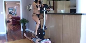 Slave under exercise bike